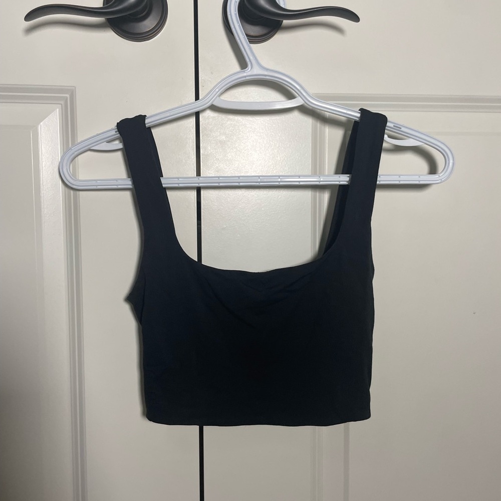 Aritzia Babaton Crop Top Tank Black Contour Material XXS